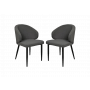 HSM Collection-Eetkamerstoel Yuna S/2-60x54x82.5-Grijs/Zwart-Stof/Metaal