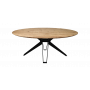 Eettafel Zurich ovaal - 200x100x77 - Veneto tafelpoten - Acaciahout/metaal