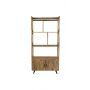 Wandkast 5 vakken - 95x40x200 - Naturel/zwart - Mangohout/metaal