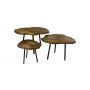 Salontafels S/3 - ø65x42/ø50x36/ø35x31 - Goud/zwart - Aluminium/metaal