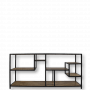 HSM Collection-Open Vakkenkast Levels-160x38x80-Naturel/Zwart-Mango/Metaal