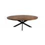 HSM Collection-Ovale Eettafel Melbourne-220x110x76-Naturel/Zwart-Mango/Metaal