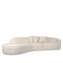 LABEL51 Bank Stelvio - Beige - Boucle - 4-Zits + Hoek Links