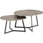 Interlagos salontafel set van 2, Raw nickel black patina