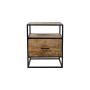 HSM Collection-Nachtkastje 1 La-45x35x55-Naturel/Zwart-Mango/Metaal