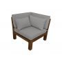 HSM Collection-Tuin Loungehoek Aruba + Kussen-84x84x64-Naturel/Wit-Teak/Stof