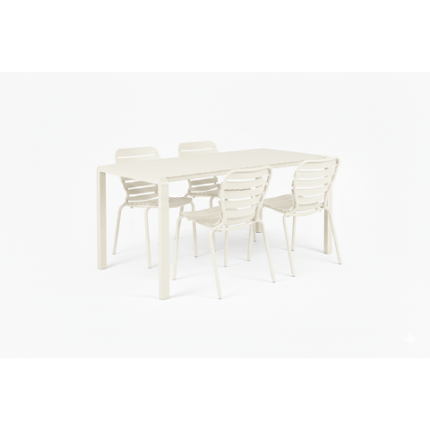 Set Garden Table Vondel 168,5 + 4 Chair Vondel White