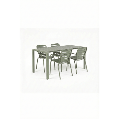 Set Garden Table Vondel 168,5 + 4 Armchair Vondel Green