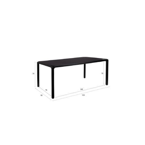 Table Storm 160x90 Black