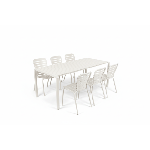 Set Garden Table Vondel 214 + 6 Chair Vondel White