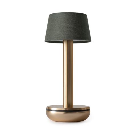 Humble Two Table Light Gold/Emerald Linen