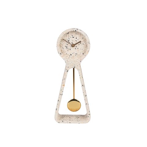 Clock Pendulum Time Terrazzo White