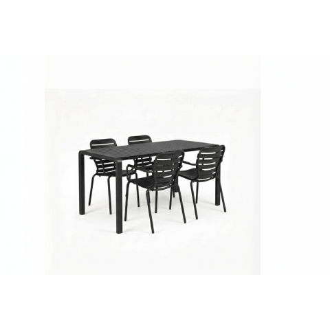 Set Garden Table Vondel 168,5 + 4 Armchair Vondel Black