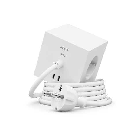 AVOLT Square 1 with 30W Dual USBC & Magnetic base - 1.8m - White Martinelli Luce edition