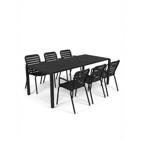 Set Garden Table Vondel 214 + 6 Armchair Vondel Black