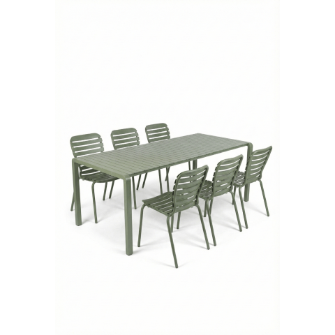 Set Garden Table Vondel 214 + 6 Chair Vondel Green